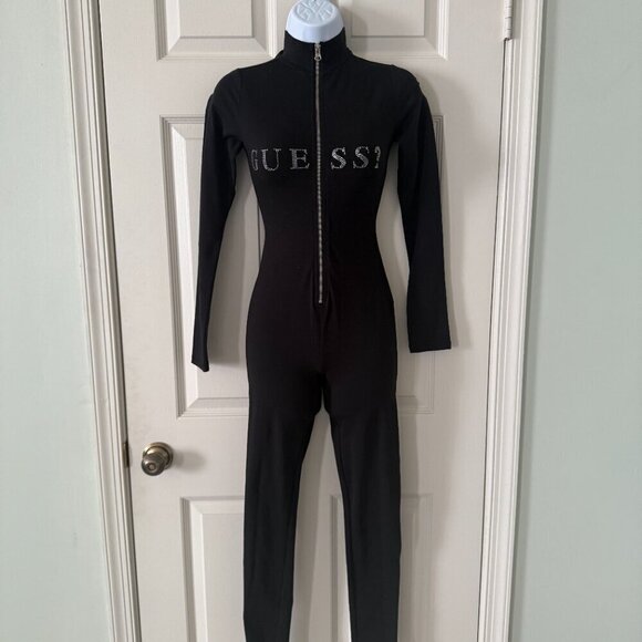 GUESS Livia Logo Jumpsuit Black XS NWT - Picture 2 of 8